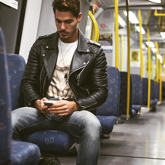 Jaqueta couro best sale biker